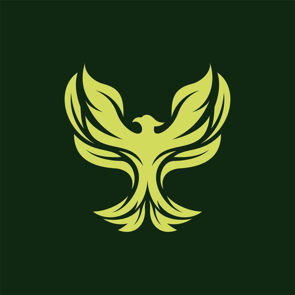 logotipo de ecologia de natureza de folha de fênix vetor