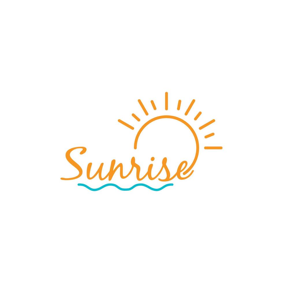 logotipo simples do texto da marca do nascer do sol vetor