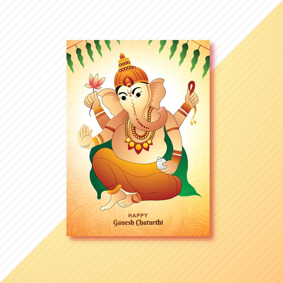 design de folheto de cartão festival utsavganesh chaturthi vetor