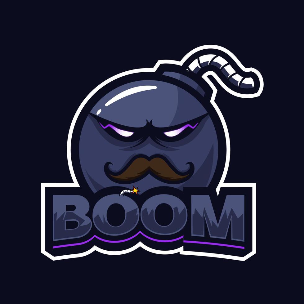 logotipo da bomba. ilustração de boom com conceito de esport vetor