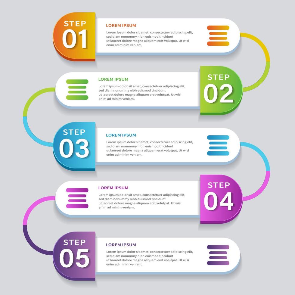 dados de design infográfico com 5 opções vetor