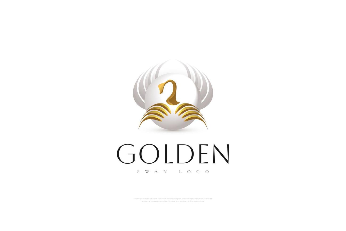 design de logotipo de cisne dourado. ilustração de logotipo de cisne de ouro de luxo, ótimo para spa, moda, beleza, cosméticos, salão de beleza ou logotipo de marca de negócios de joias vetor