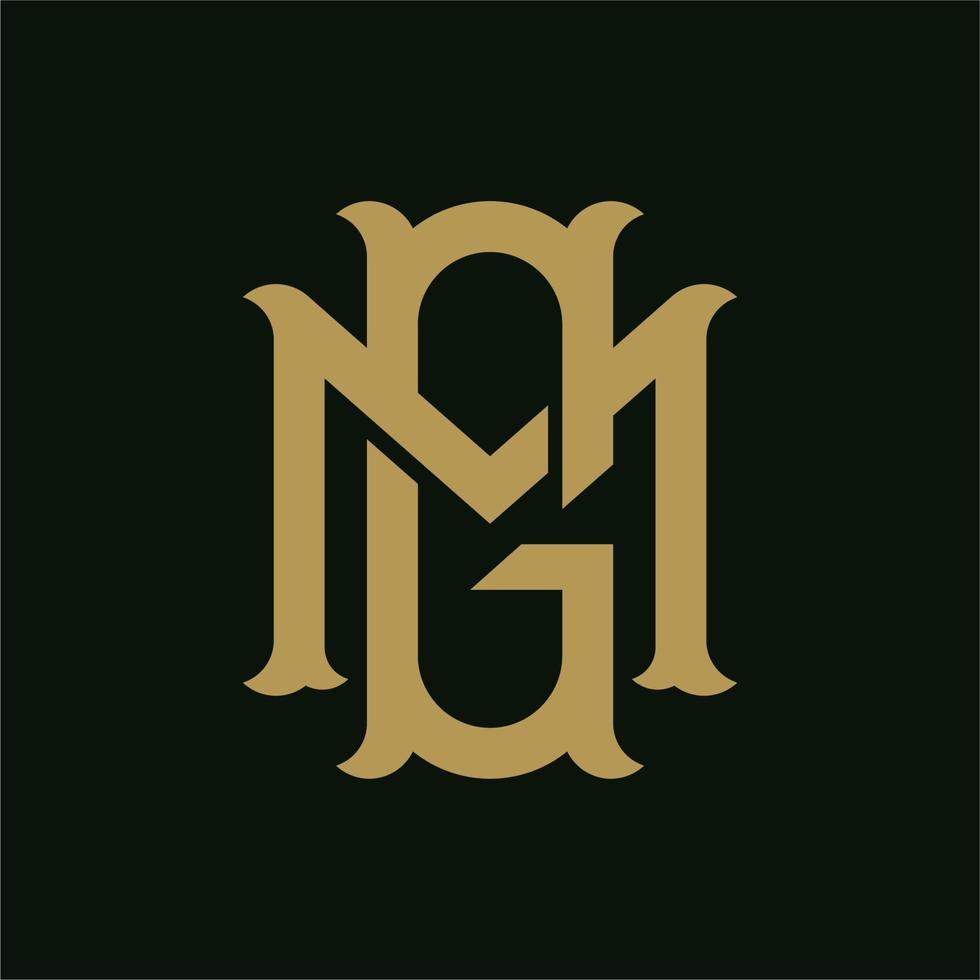 monograma letra inicial gm mg design de logotipo. vetor de ícone inicial de negócios