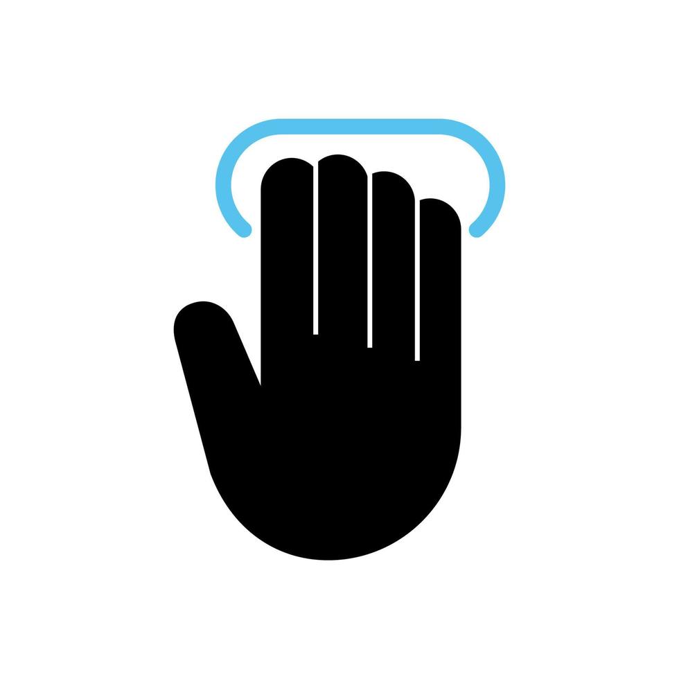 quatro dedos tocando o gesto da interface da tela, multitoque, vetor. vetor
