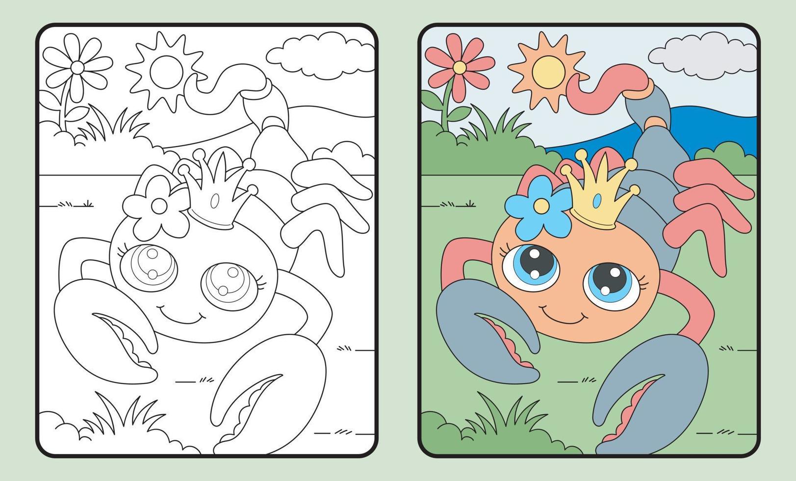 aprender a colorir para crianças e escola primária. vetor