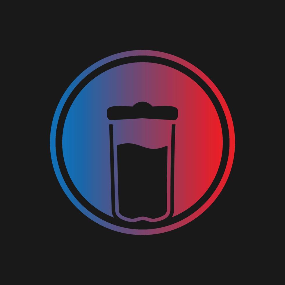 ícone de design copo garrafa bebida água logotipo vetor