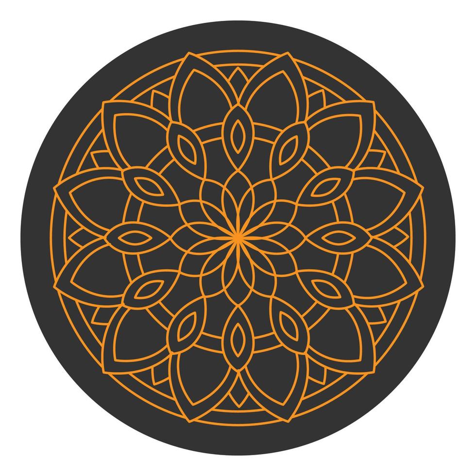 padrão de mandala de flores circulares para henna, mehndi, tatuagem, decoração. ornamento decorativo em estilo étnico oriental. esboço doodle mão desenhar ilustração vetorial. vetor