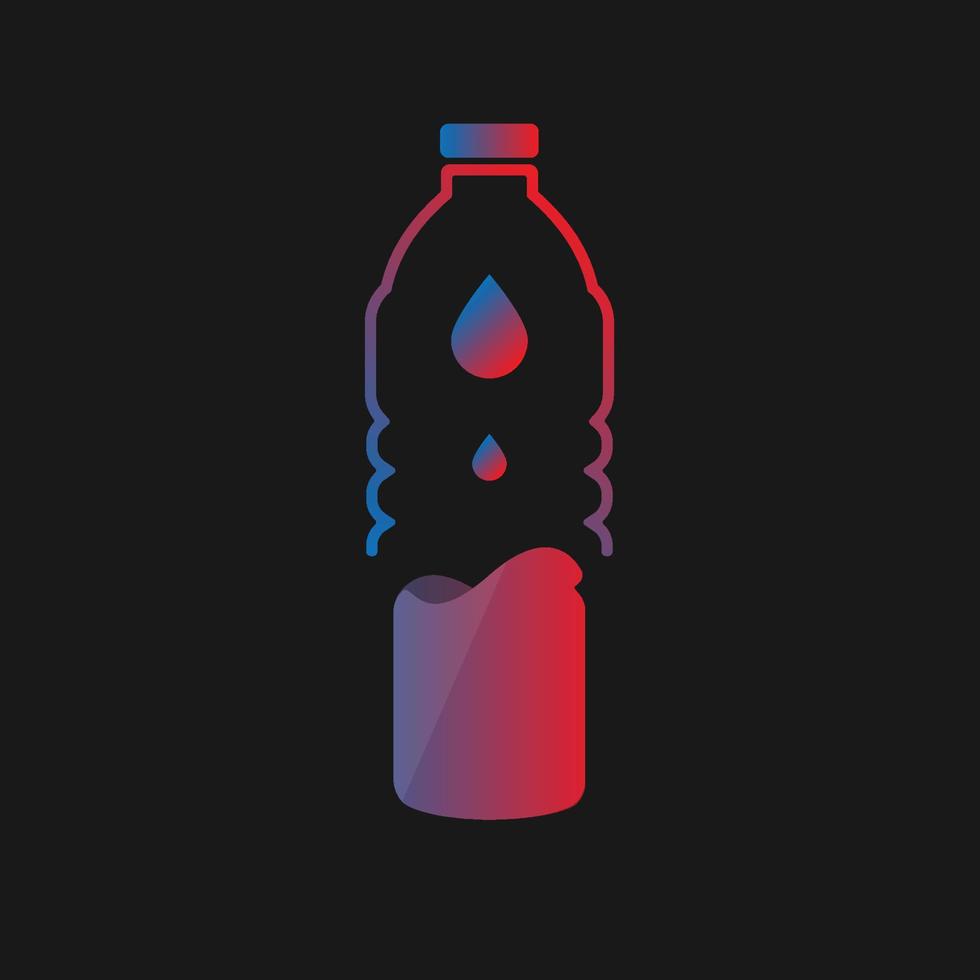 ícone de design copo garrafa bebida água logotipo vetor
