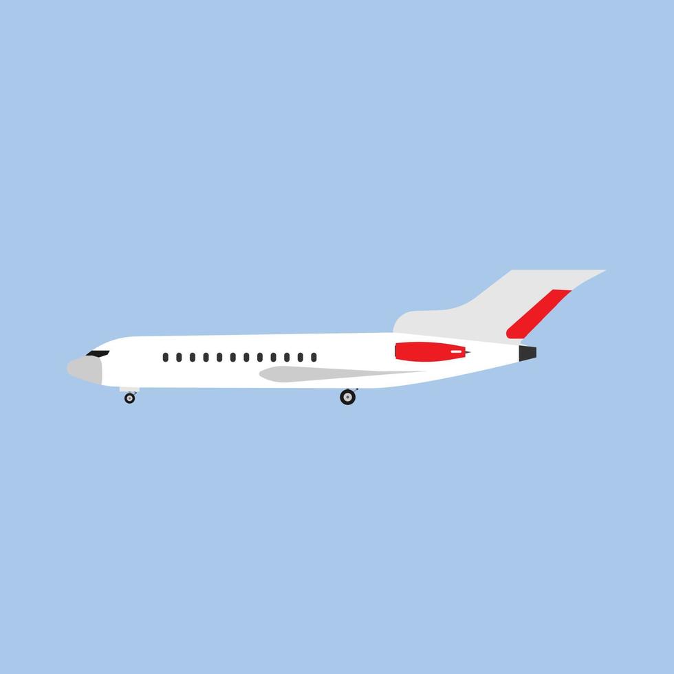 avião avião transporte tecnologia motor vista lateral ícone plana. veículo de viagem vetor