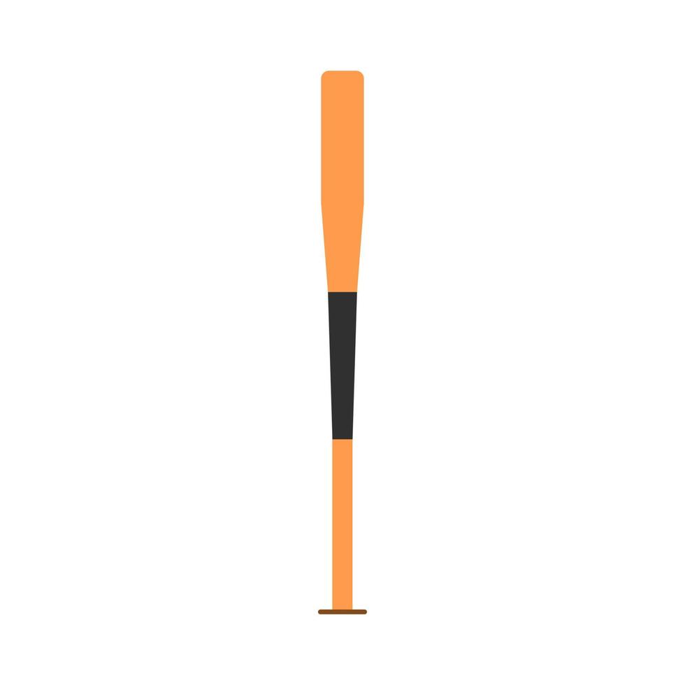 ícone de vetor de elemento de competição de símbolo de taco de beisebol. clube de esporte de silhueta plana de madeira.