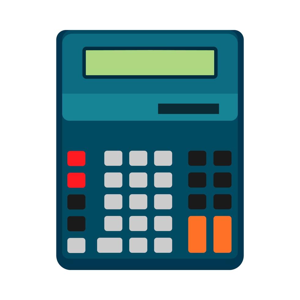 calculadora negócios ilustração vetorial ícone design isolado. botão de exibição de sinal de finanças. equipamento plano de imposto de escritório vetor