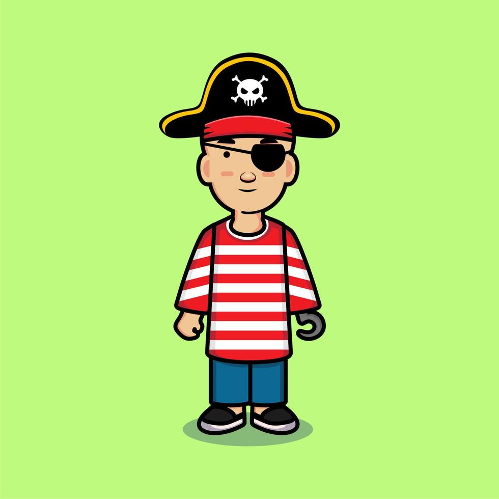 personagem de desenho animado menino em vetor de camisa pirata