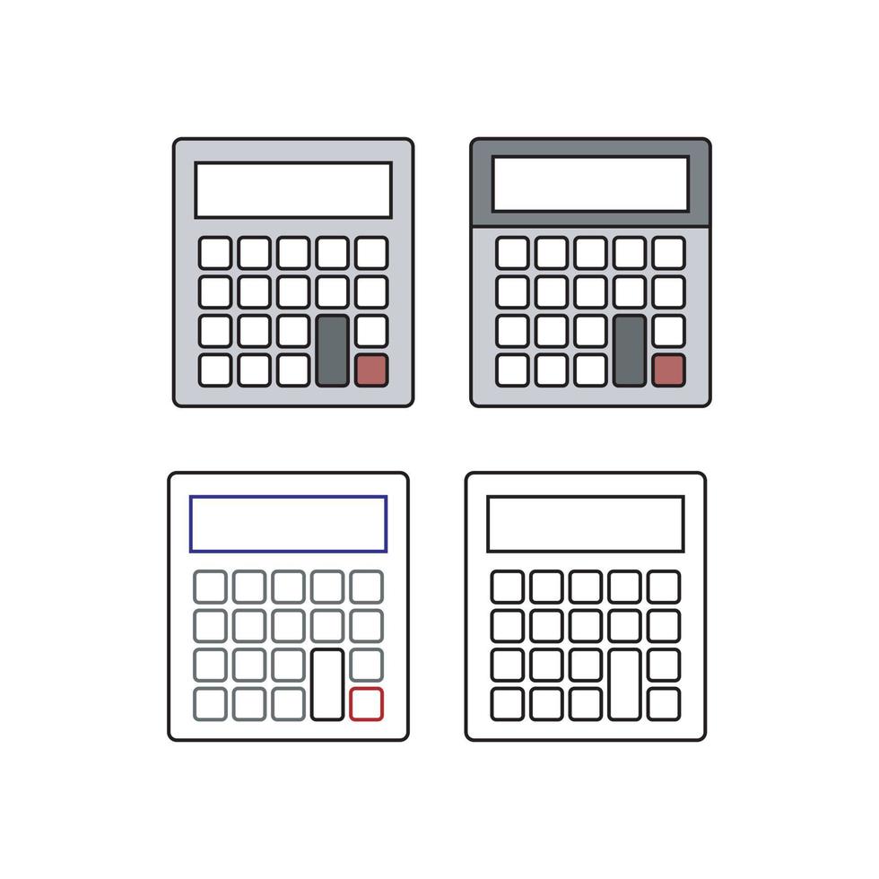 conjunto de ícones da calculadora vetor