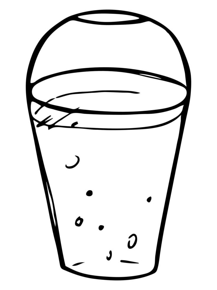 lindo copo de água, milkshake, suco ou refrigerante. ilustração de bebida. clipart de coquetel simples vetor