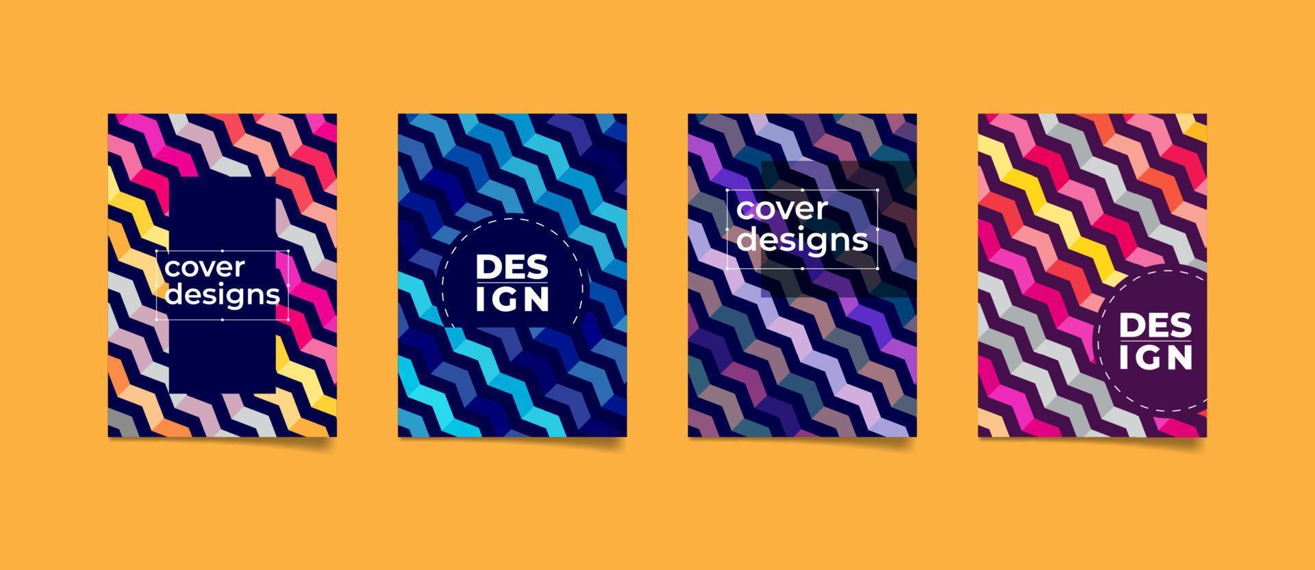 fundo de design de capa abstrata com padrão de ziguezague chevron. vetor