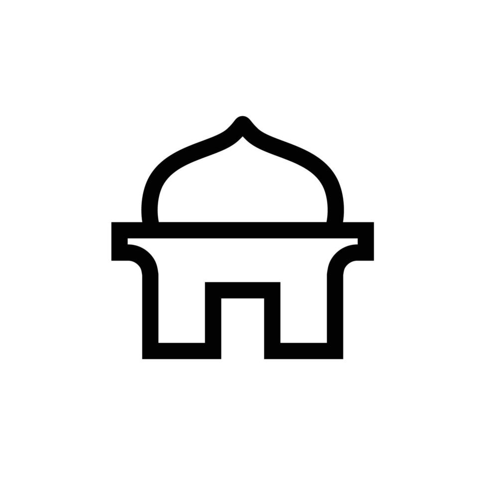 ícone de mesquita simples, design de ilustração de arte de linha vetor