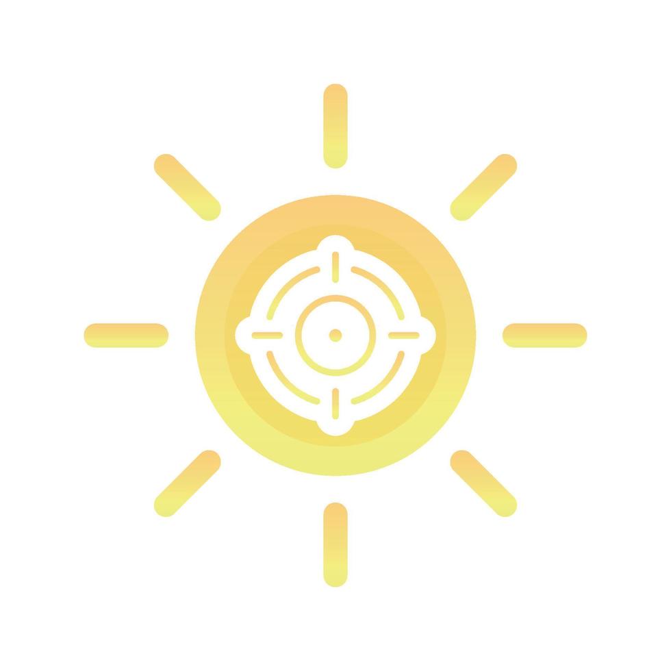 elemento de ícone de modelo de design gradiente de logotipo de sol alvo vetor