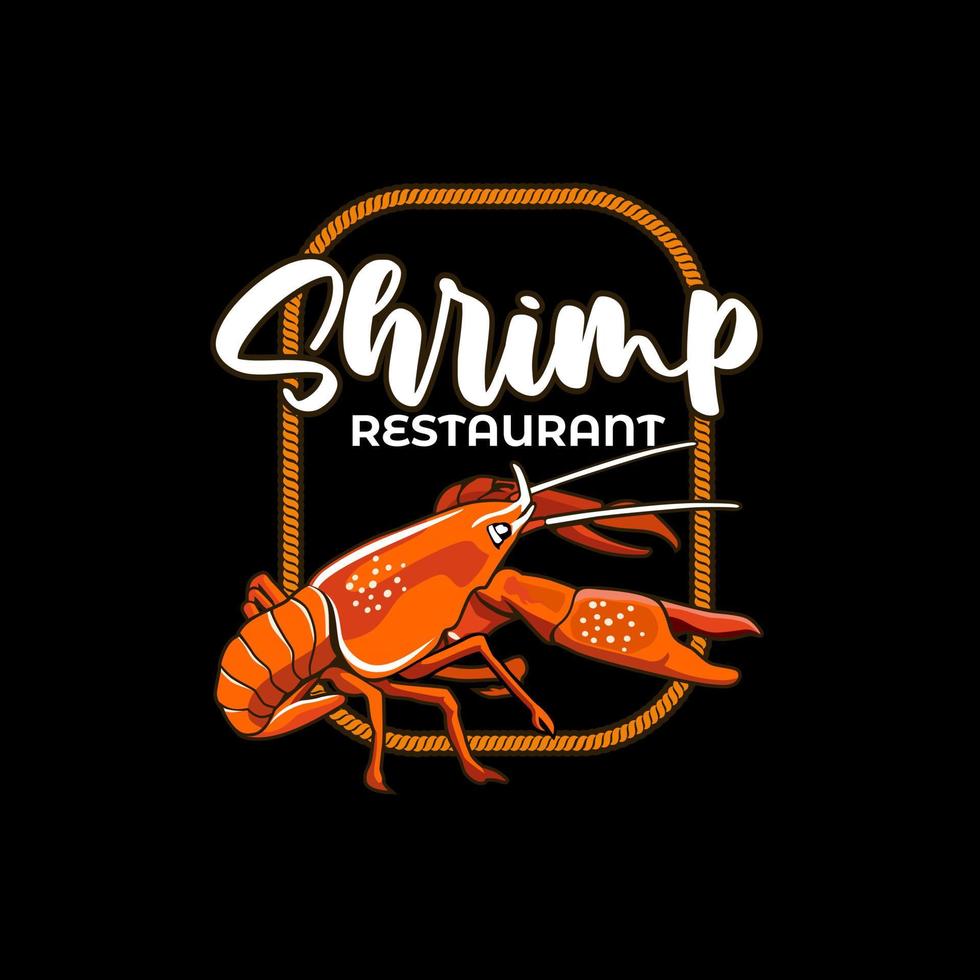 vetor de logotipo de ícone de design de ilustração de restaurante de camarão