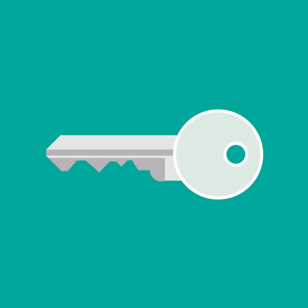 ícone de segurança de vetor de porta chave. proteção casa segura forma closeup isolado. símbolo plano de metal simples
