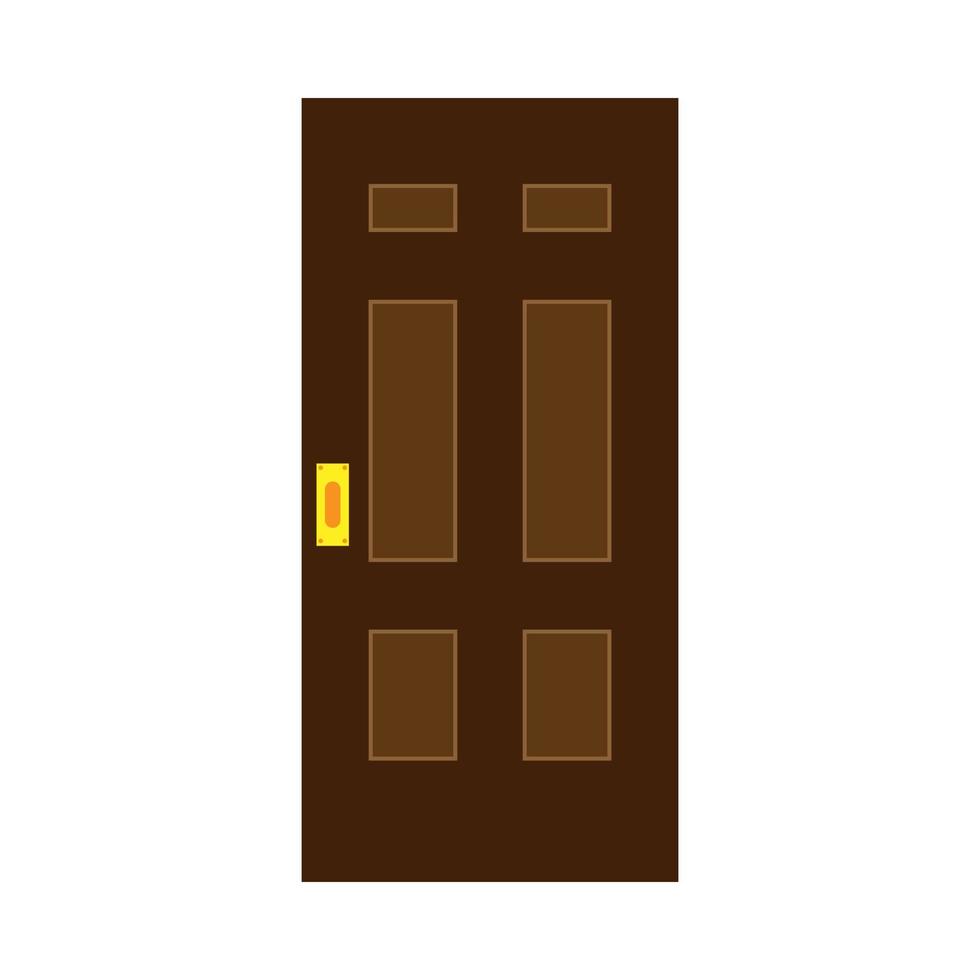 porta decoração exterior segurança entrada vector ícone plana. porta de casa