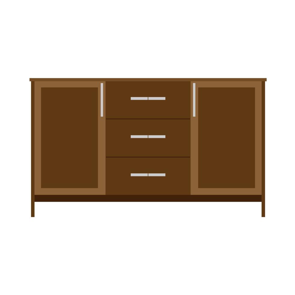 ícone de móveis de prateleira de rack de ilustração vetorial de armário. armário de armário antigo elegante vintage. design de guarda-roupa de madeira vetor