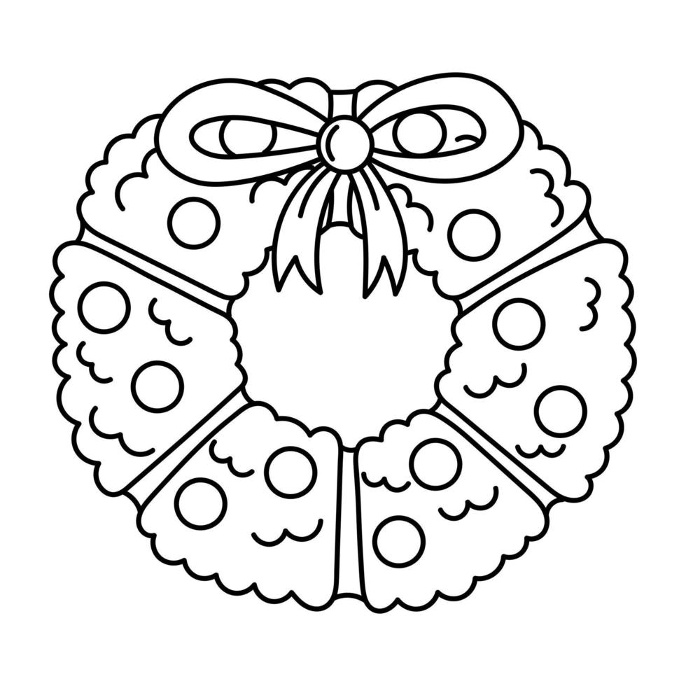 doodle guirlanda de natal com um padrão para decoração, design de cartões, convites vetor