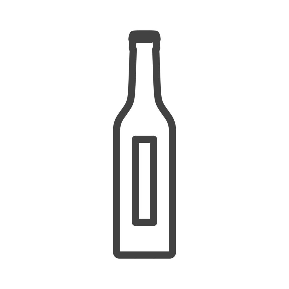 garrafa de vidro bebida ícone de ilustração vetorial. símbolo de bebida de recipiente de plástico líquido e objeto de rótulo de barra de álcool. comida sinal gráfico refrigerante ou cerveja isolado branco. pub em branco de silhueta de produto de contorno vetor