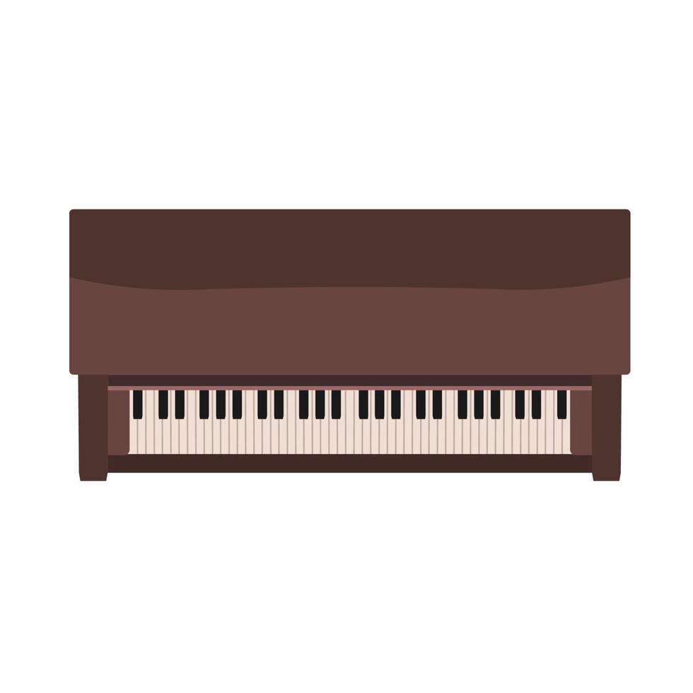 ícone de vetor de vista superior de piano marrom. instrumento clássico chave de música. sinal de entretenimento de desenho animado de equipamento retrô