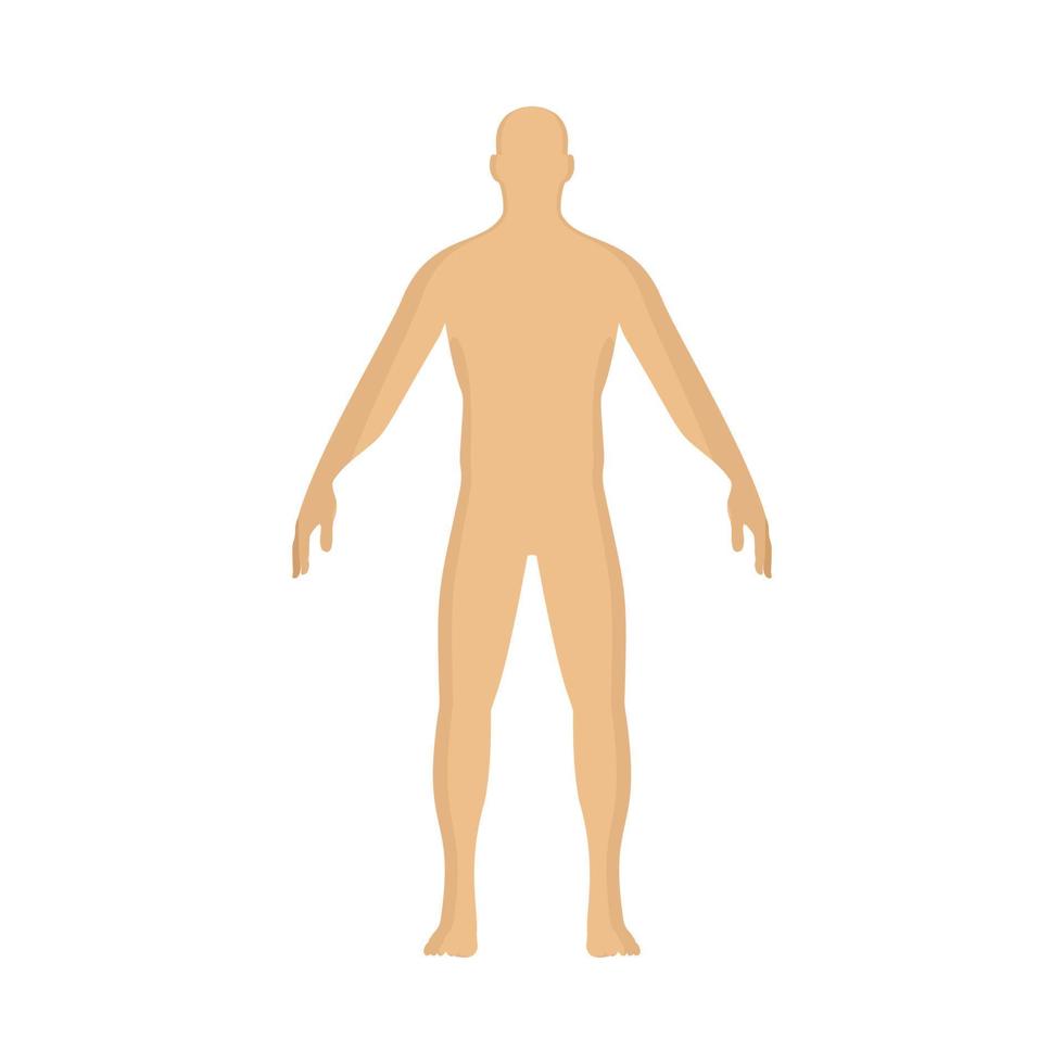 homem pessoa vector cartoon ilustração personagem humana. pose plana masculina de silhueta em pé. pictograma de vista frontal do corpo