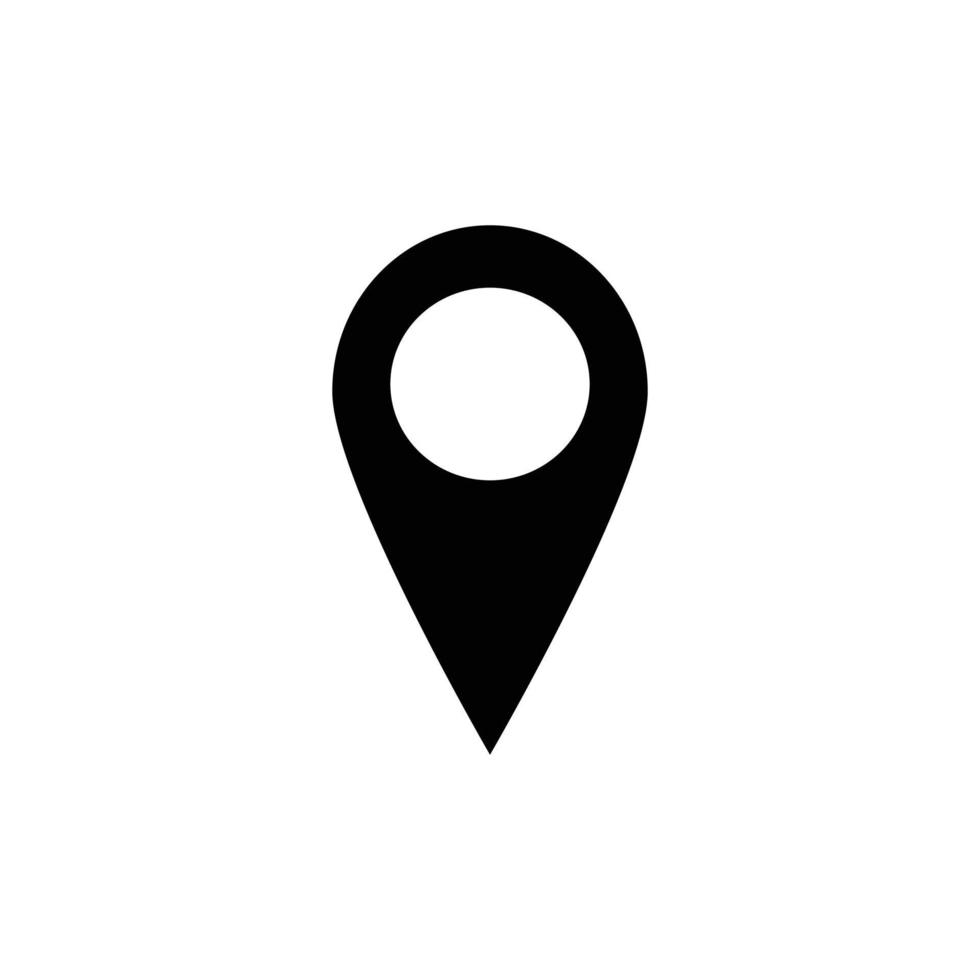 ícone de vetor de localização. símbolo de lugar. pictograma gps, sinal de vetor plana isolado no fundo branco. ilustração vetorial simples para design gráfico e web.