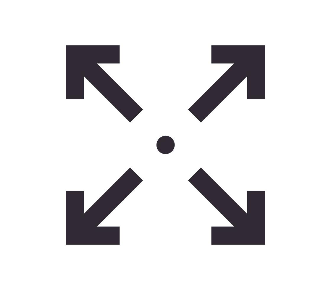 símbolo de dimensionamento e vetor linear de contorno simples ícone de seta de dimensionamento.