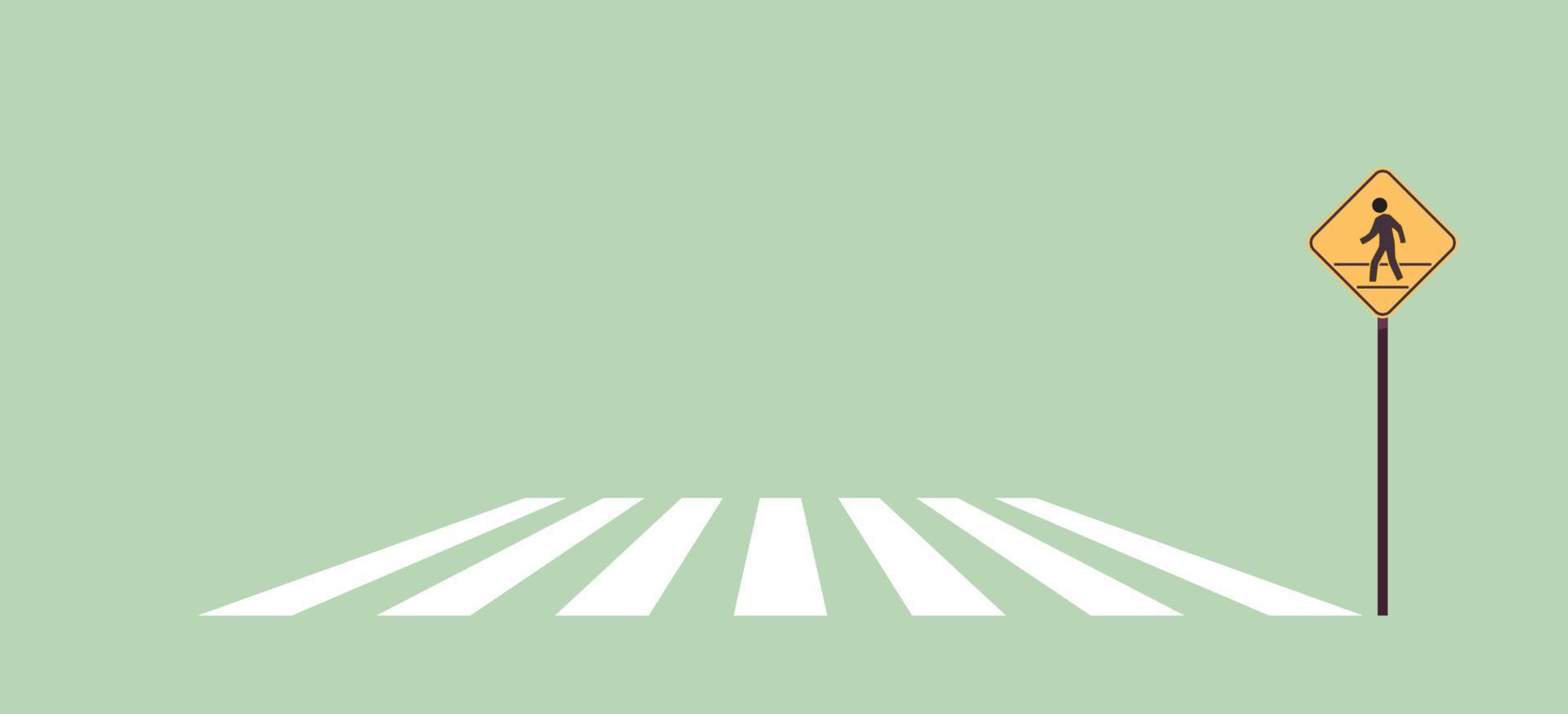 sinal de pedestre e ilustração em vetor plana de sinal de estrada de tráfego.