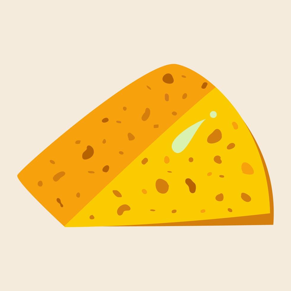 ilustração vetorial de um ícone de queijo amarelo em um design plano vetor