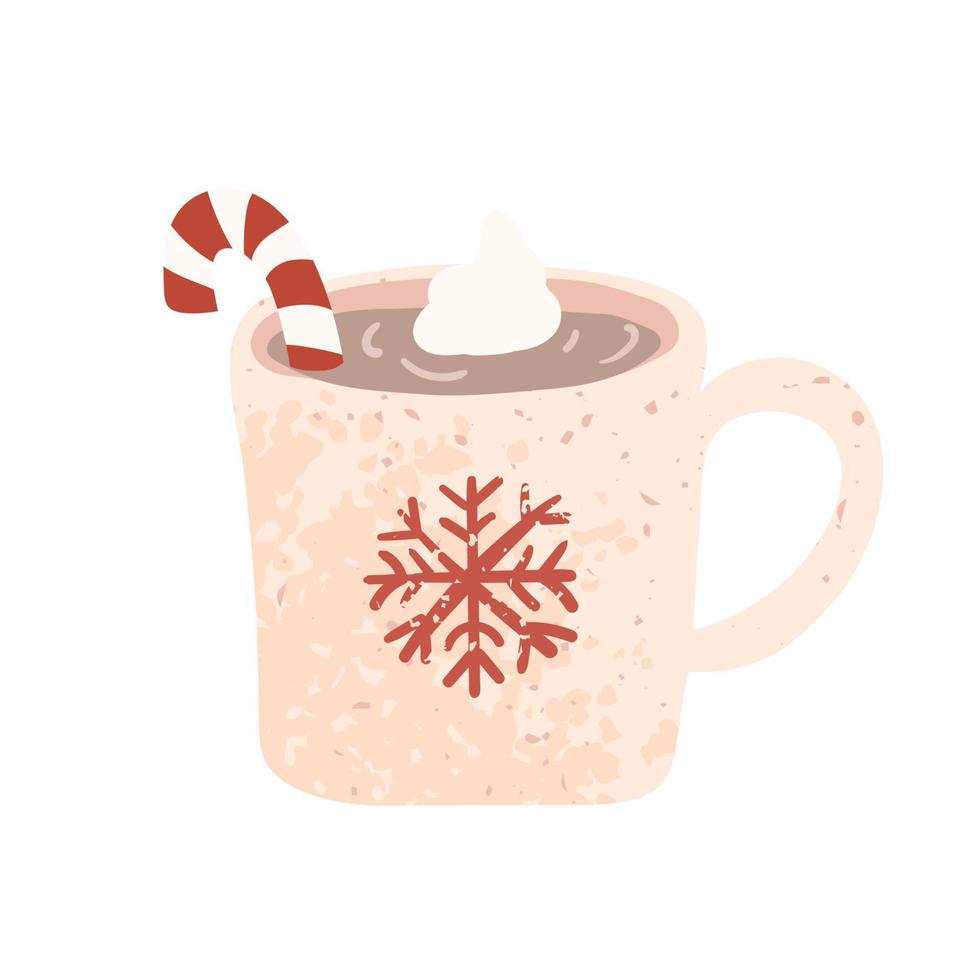 ilustração vetorial colorida de caneca de natal com cacau isolado no fundo branco vetor