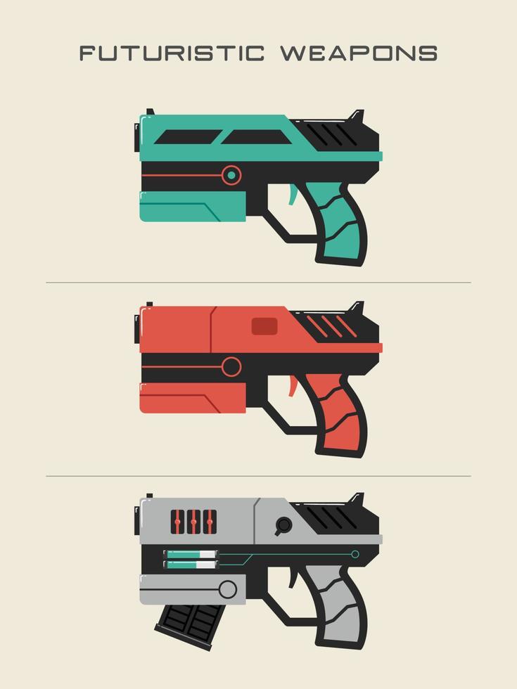 ilustrações de armas futuristas vetor