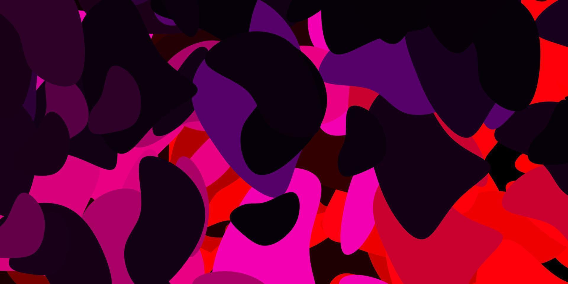 textura vector roxo escuro, rosa com formas de memphis.