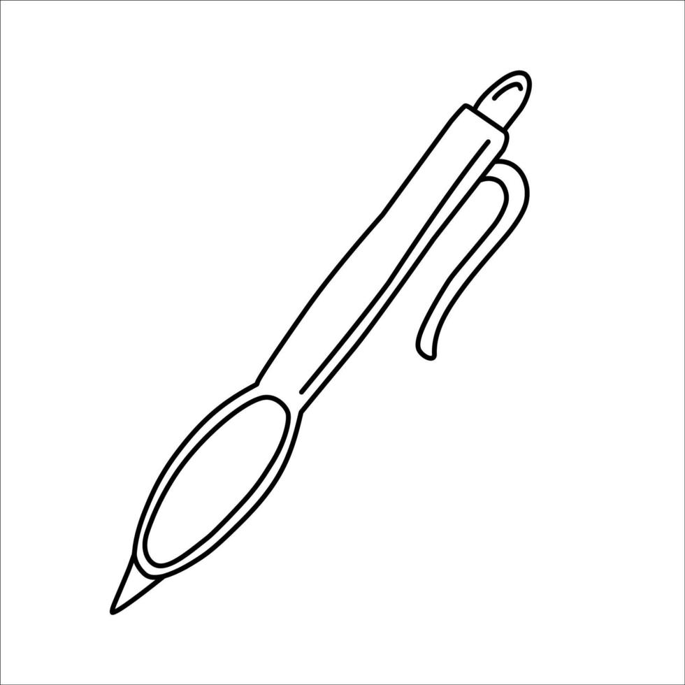 caneta, escreva o ícone de linha, sinal de vetor de contorno, pictograma de estilo linear isolado no branco. símbolo, ilustração do logotipo. traço editável. pixel perfeito