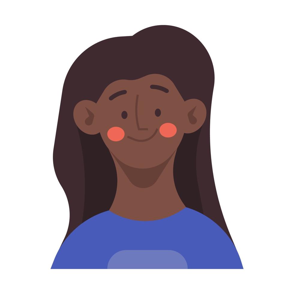 criança menina retrato pessoa desenhos animados. ilustração fofa de criança e personagem feminina feliz. rosto de escola e infância de sorriso jovem. cabeça de cabelo engraçado e ícone de avatar de bebê. pequena colegial em quadrinhos isolada vetor