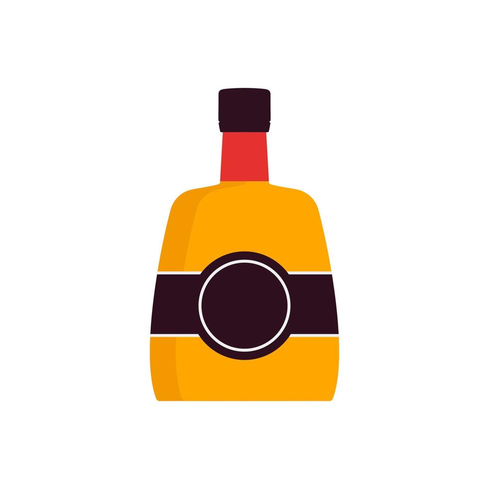 ícone de vetor de sinal de festa de restaurante de garrafa de conhaque. pub de luxo produto de vidro alcoólico pub amarelo bebida bebida