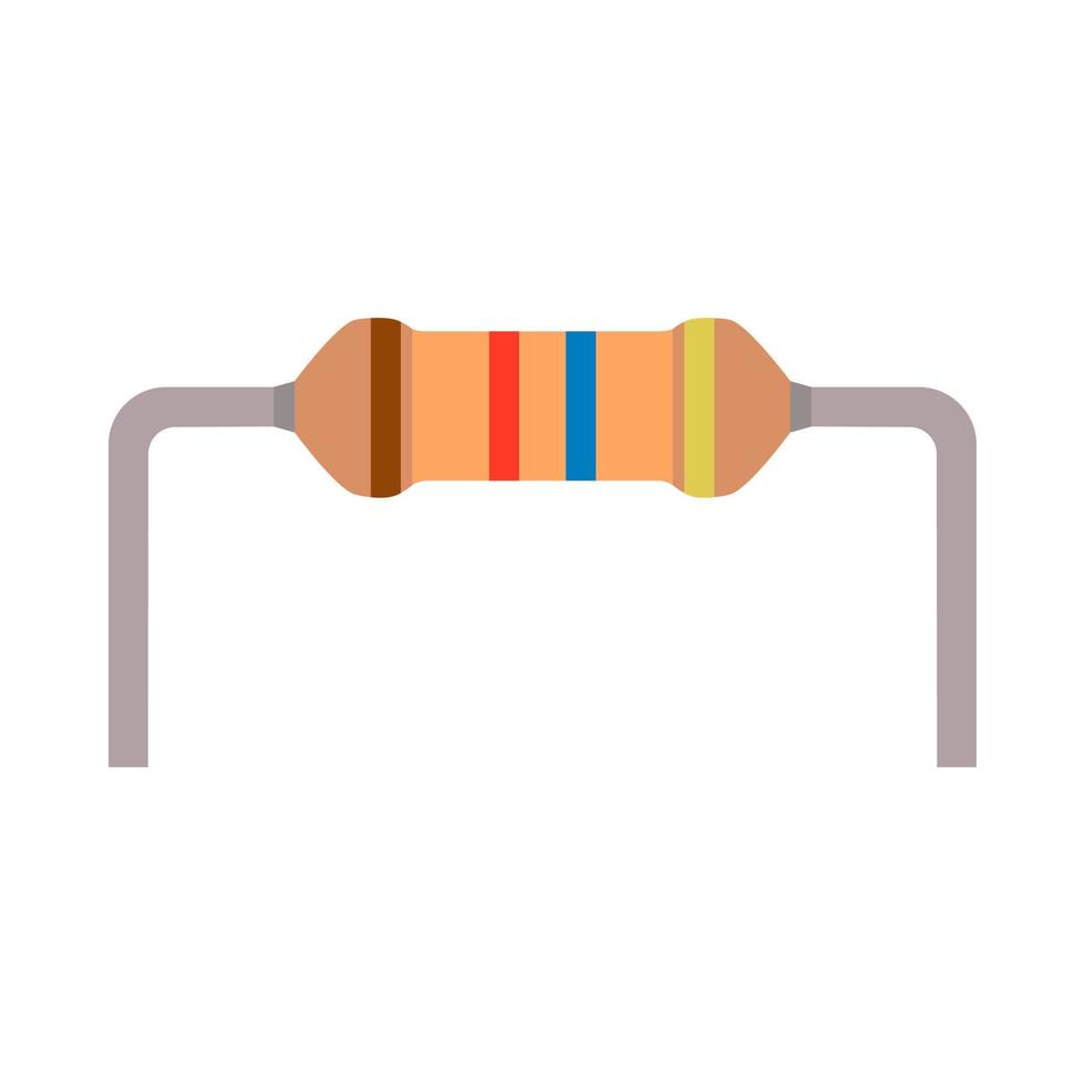 resistor pequeno vetor plana peças componentes circuito eletrônico. exibição de ícone do servidor de computador microchip