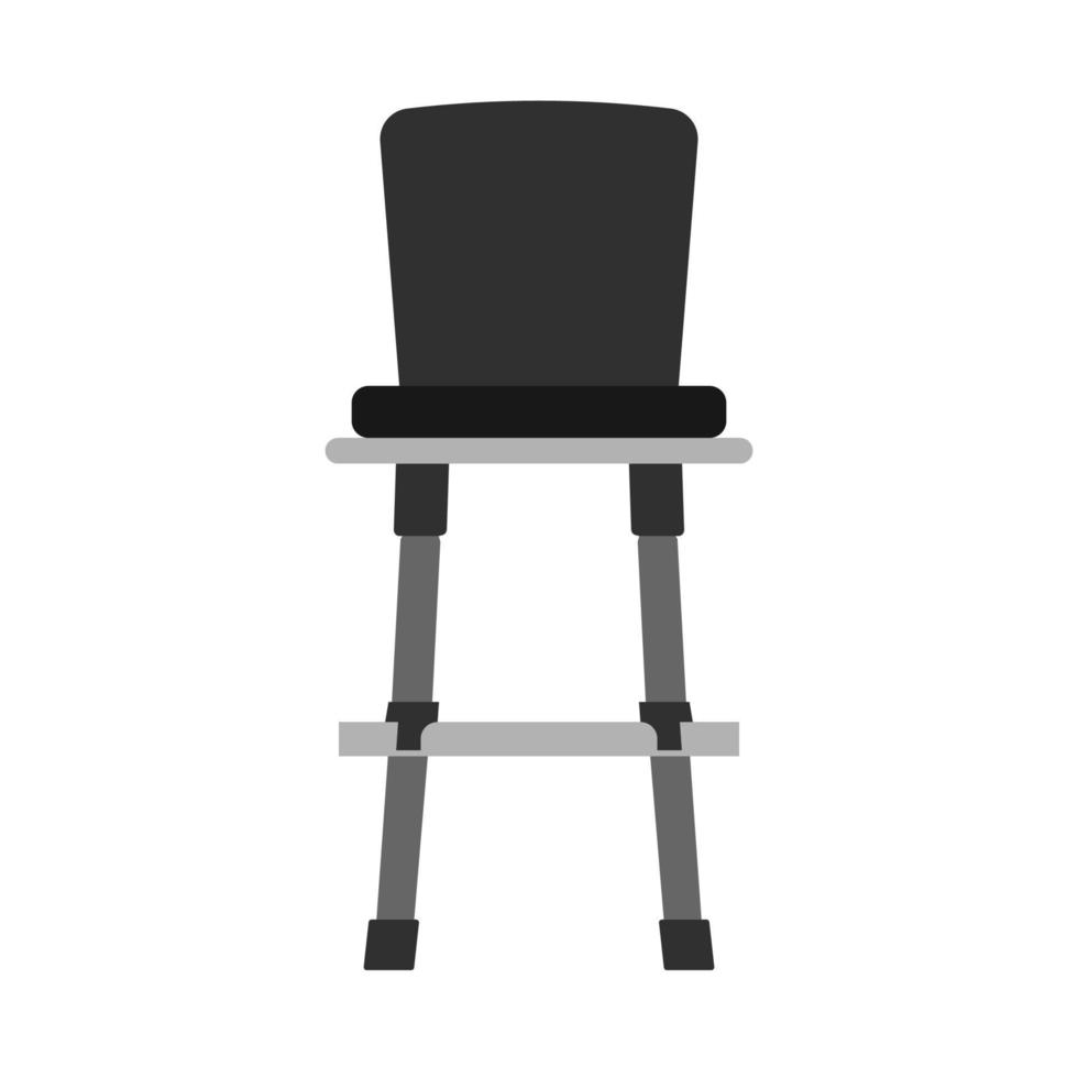 assento de ilustração de móveis de ícone de vetor de cadeira de bar. fezes alta silhueta interior confortável símbolo alto. modelo de cafeteria