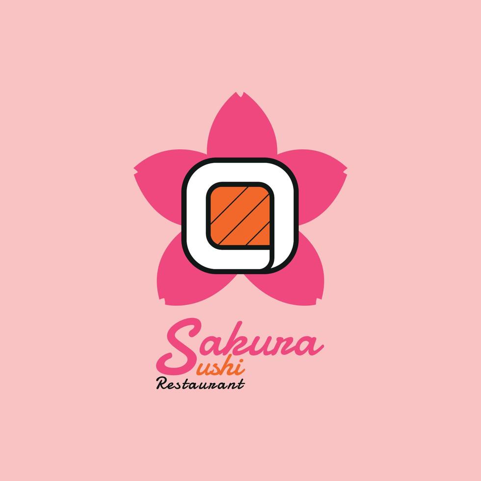 restaurante de sushi sakura vetor