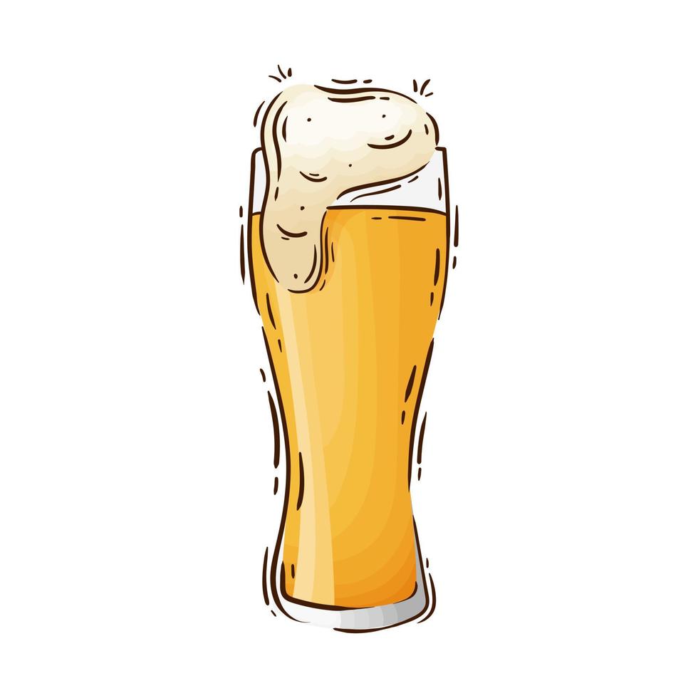 cerveja desenhada de mão vetorial, ilustração vetorial isolada no fundo branco vetor