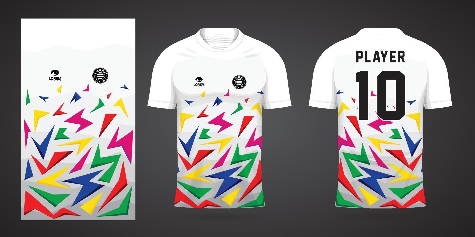 modelo de design de esporte de camisa de futebol colorida vetor