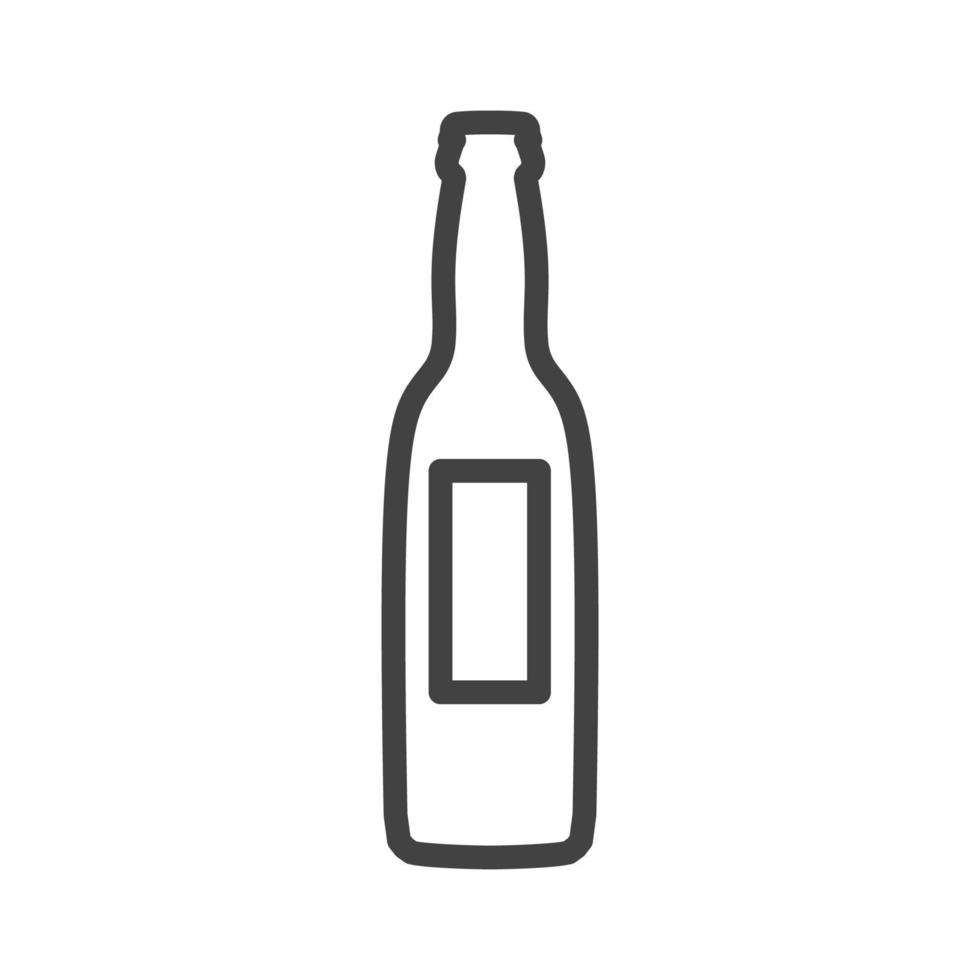 garrafa de vidro bebida ícone de ilustração vetorial. símbolo de bebida de recipiente de plástico líquido e objeto de rótulo de barra de álcool. comida sinal gráfico refrigerante ou cerveja isolado branco. pub em branco de silhueta de produto de contorno vetor