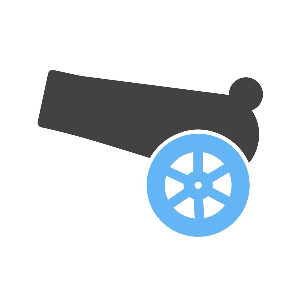 ícone de glifo de canhão azul e preto vetor