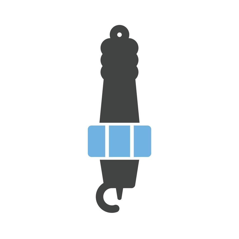 ícone azul e preto do glifo da vela de ignição vetor