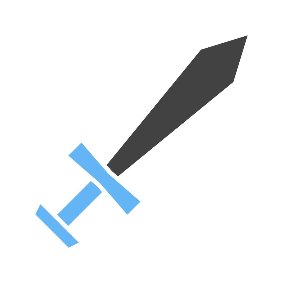 ícone azul e preto do glifo da espada do pirata vetor