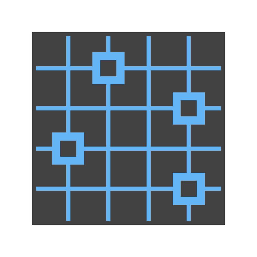 ícone azul e preto do glifo do gráfico de dispersão vetor