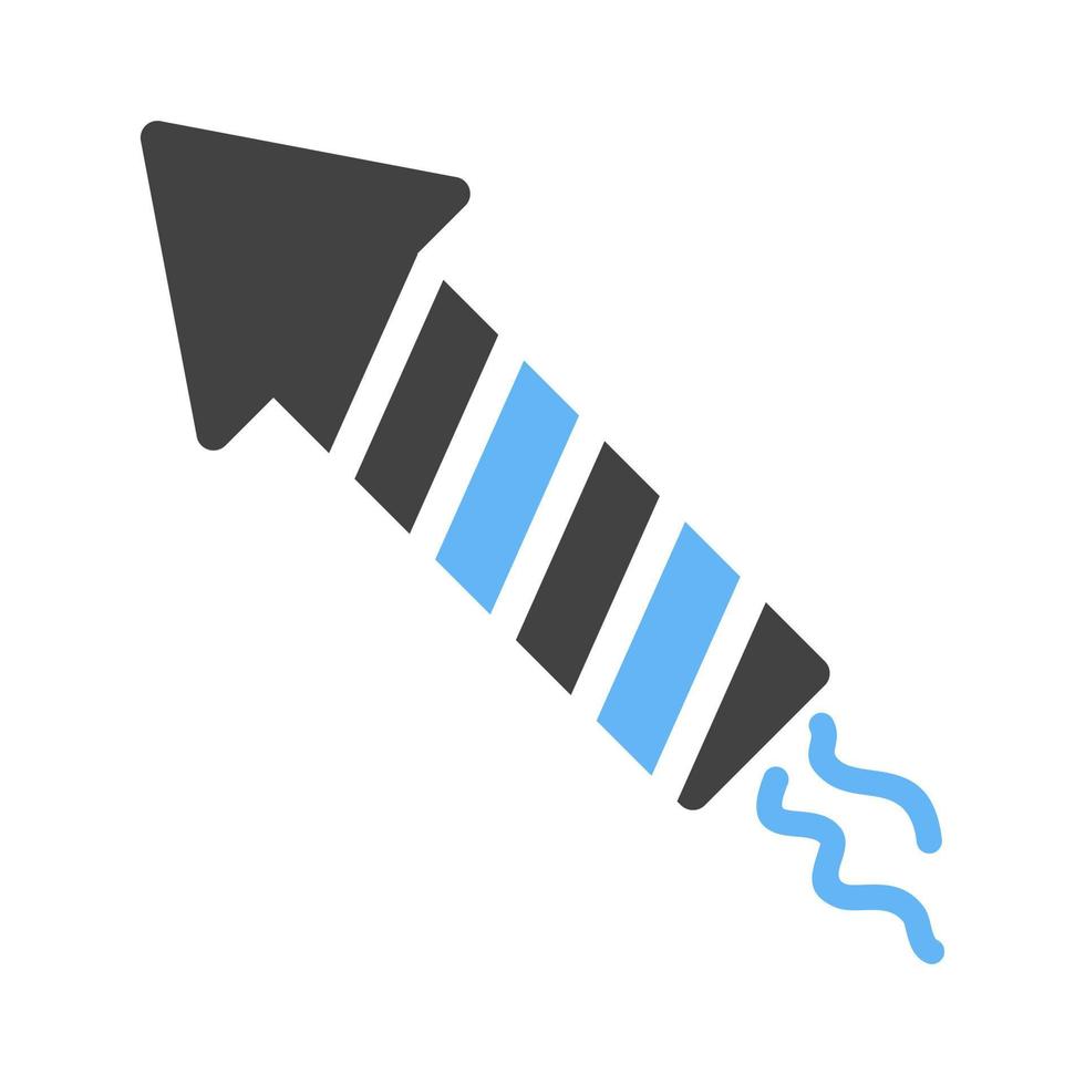 ícone azul e preto de glifo de foguete vetor